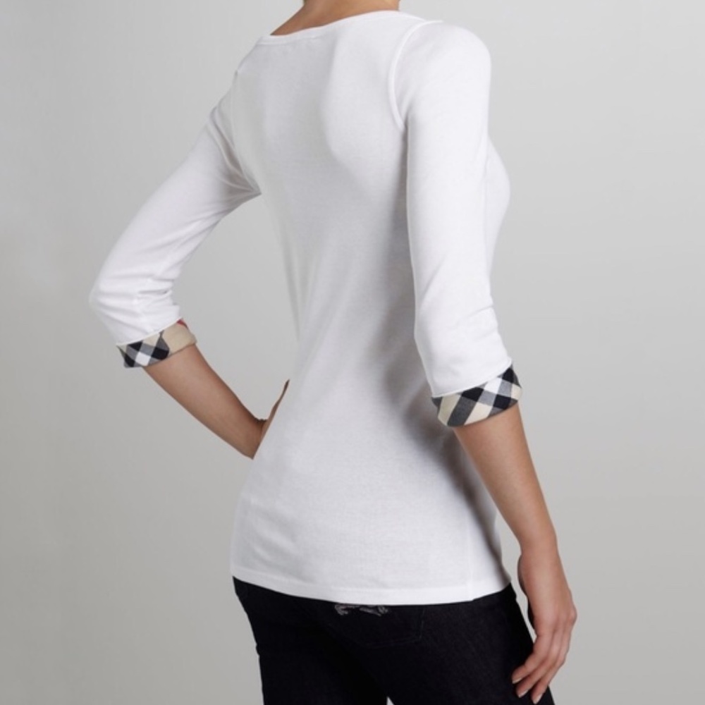 Burberry Brit 3/4 Sleeve Nova Check Top